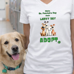 Geluksdag Adopteer Reddingshonden Mooie St. Patric T-shirt