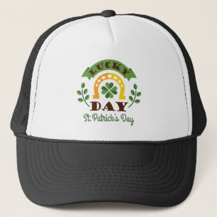 Geluksdag St. Patrick's dag typografie & symbolen Trucker Pet