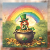 Geluksdame Leprechaun Raamsticker (Vel 2)
