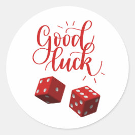 geluksdobbelstenen ronde sticker