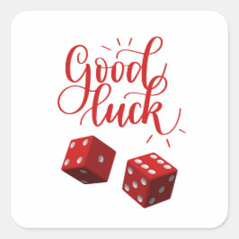 geluksdobbelstenen vierkante sticker