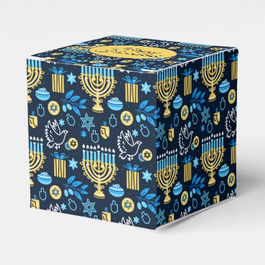Geluksdoos voor Hanukkah Bedankdoosjes (Voorkant Zijde)