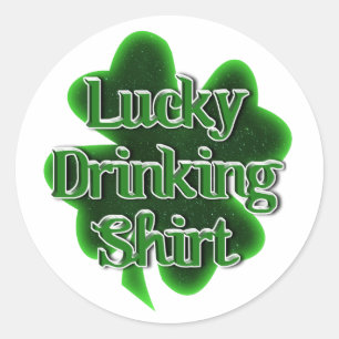 Geluksdrankshirt St. Patrick's Day Ronde Sticker