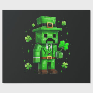 Geluksfee Fun St. Patrick's Day Videogame Cadeaupapier