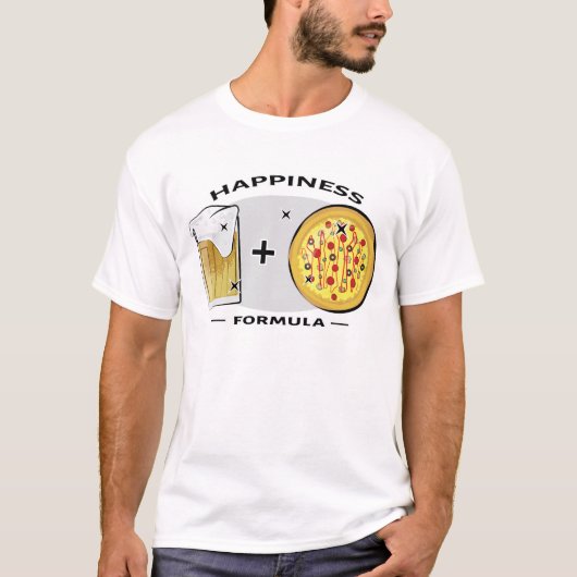 Geluksformule - Pizza & Beer - Grappig T-shirt (Voorkant)