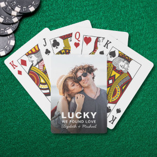 Geluksfoto 'We hebben liefde gevonden' Pokerkaarten