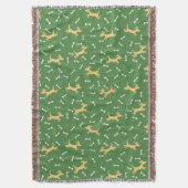 gelukshonden met botten achtergrond deken (Voorkant Verticaal)