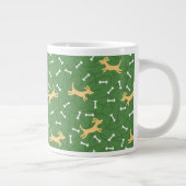 gelukshonden met botten achtergrond jumbo mok (Rechts)