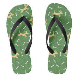 gelukshonden met botten achtergrond teenslippers