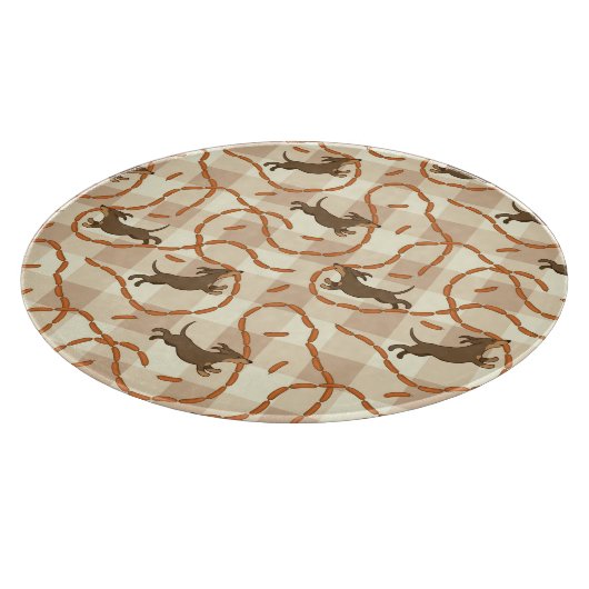 gelukshonden met worstjes snijplank (Hoek)