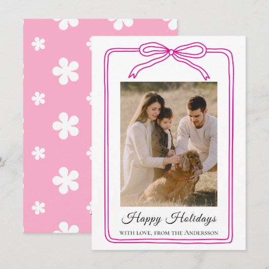 Gelukskaart met foto van Happy Holidays Arch Feestdagenkaart (Voorkant / Achterkant)