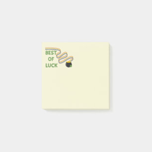 Gelukskaart met klavers en regenboog post-it® notes