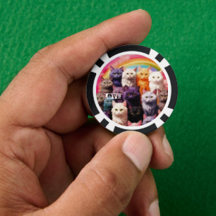 Gelukskaarten voor Kattenliefhebbers Poker Chips