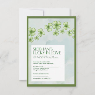 Gelukskaartje voor Bruidsfeest "Lucky in Love" RSVP Kaartje