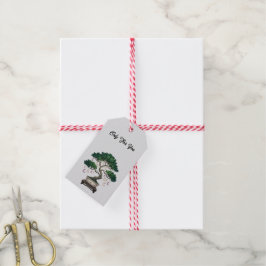 Geluksklavervlind met Maan Charms Cadeaulabel