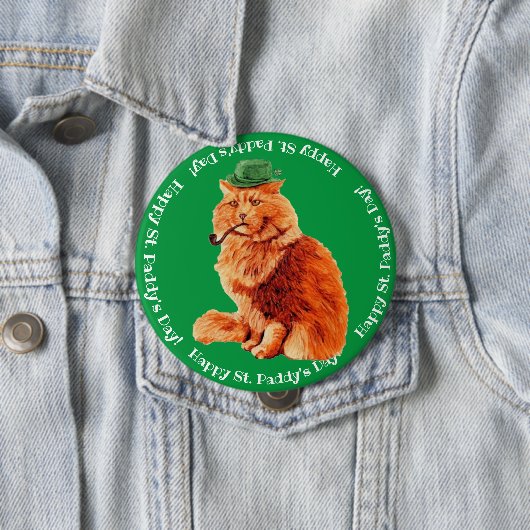 Geluksknopf voor St. Patrick's Dag met Katten Ronde Button 4,0 Cm (In situ)