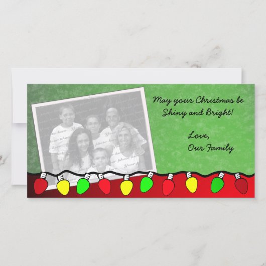 Gelukslichten/ Foto kerstkaart (Voorkant)