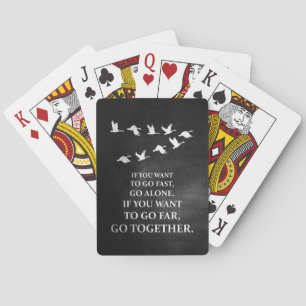Geluksquote als u samen wilt gaan pokerkaarten