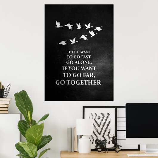 Geluksquote als u samen wilt gaan poster (Thuiskantoor)