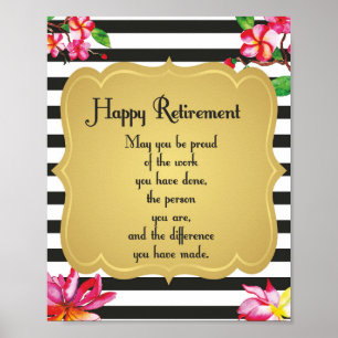 Geluksquote bij pensionering Afscheids cadeau Poster