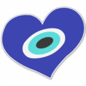 Gelukssymbool, Evil Eye Schattige hart Sticker (Voorkant)