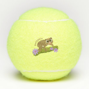 Geluksvochtige langzaam-loris op de cartoon van ee tennisballen