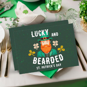 Geluksvogel en Baardige St. Patrick's Dag Kabouter Feestdagenkaart