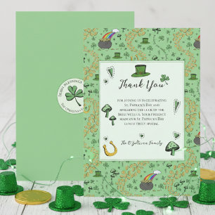 Geluksvogel Groene St. Patrick's Dag Ierse Bedankk Bedankkaart