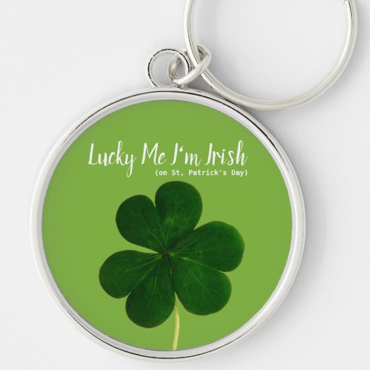 Geluksvogel Ierse St. Patrick's Day Groene Klaver Sleutelhanger (Voorkant)