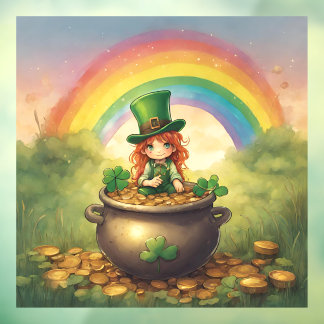 Geluksvogel Leprechaun Raamsticker