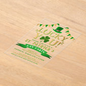 Geluksvogel! St. Patrick's Day-feest Acryl Uitnodigingen (Laagn)