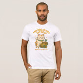 Geluksvogel! Whimsical Prosperity Cat T-shirt (Voorkant volledig)