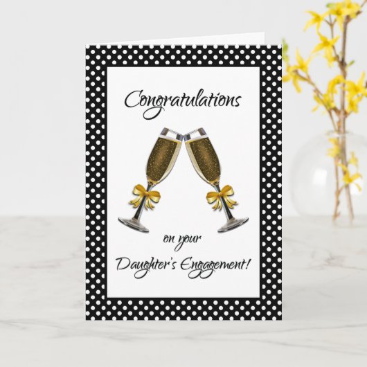 Gelukwensen bij het Verloving van Uw Dochter! Kaart (Gele Bloem)