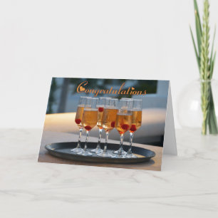 Gelukwensen Champagne aan onlangs Weds Kaart