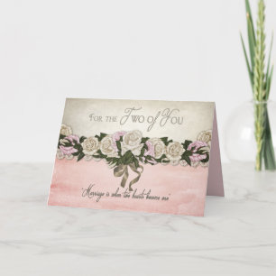 Gelukwensen - Huwelijk/Huwelijk - Vintage/Roze Kaart