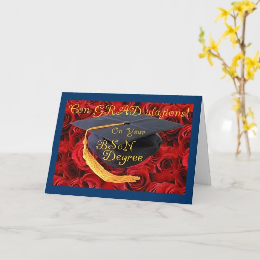 Gelukwensen met uw BScN-diploma Kaart (Gele Bloem)