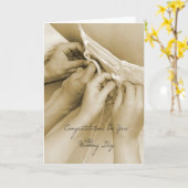 Gelukwensen op Uw Dag van het Huwelijk Kaart (Gele Bloem)