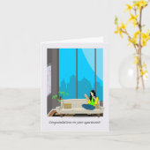 Gelukwensen op Uw Nieuwe Flat, het Uitzicht van de Kaart (Gele Bloem)