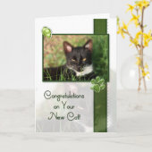 Gelukwensen op Uw Nieuwe Kat Kaart (Gele Bloem)