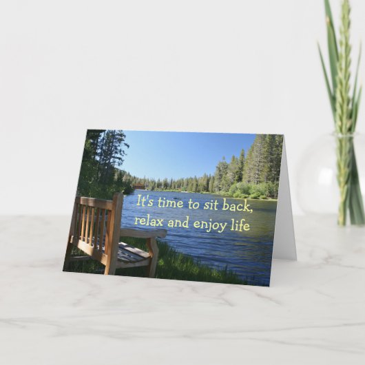 Gelukwensen op uw pensionering, Bank, Meer Kaart (Voorkant)