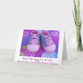 Gelukwensen! schoenen van het wenskaarten de Roze Kaart (Achterkant)