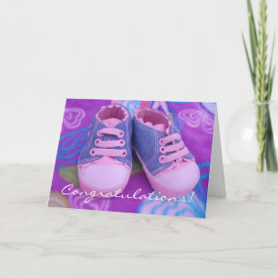 Gelukwensen! schoenen van het wenskaarten de Roze Kaart