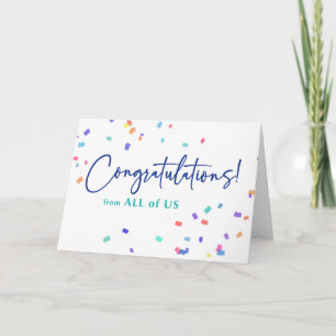 Gelukwensen van ons allemaal Zakelijke confetti Kaart
