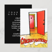 gelukwensen voor komedie kaart (Voorkant / Achterkant)