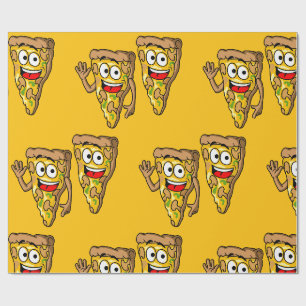Geluroogde Champignon Pizzaslices Cadeaupapier