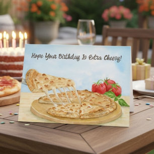 Geluurde Kaas Pizza Verjaardag Kaart