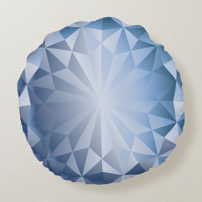 Gem Blue Ice Rond Kussen (Achterkant)