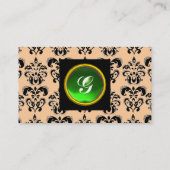 GEM DAMASK MONOGRAM green emerald platinum Visitekaartje (Achterkant)