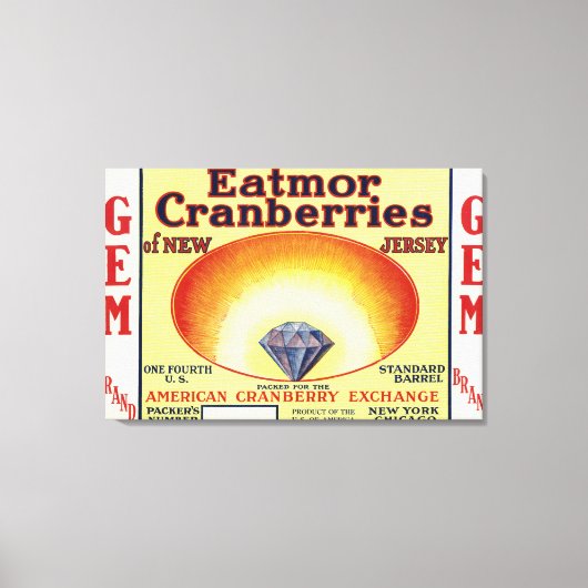 Gem Eatmor Cranberries Brand Label Canvas Afdruk (Voorkant)