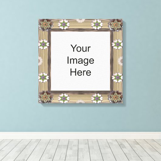 Gem en Bead Fotosjabloon Verpakt Canvas (Insitu (Houten vloer))